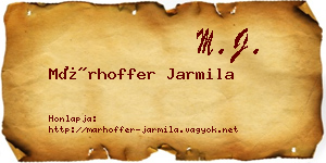 Márhoffer Jarmila névjegykártya